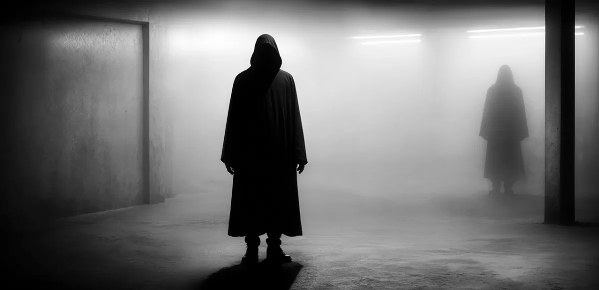 Homem Sombrio avistado em rua urbana à noite